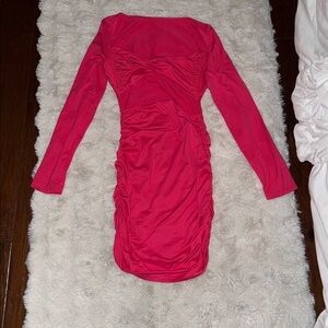 Elegant Pink Long Sleeve Dress